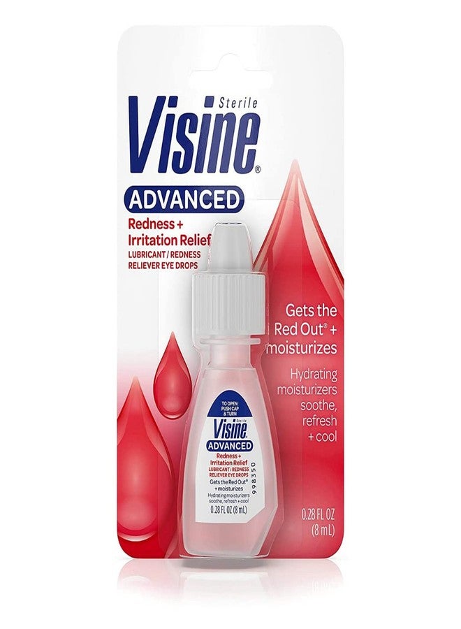 Visine Advanced Relief Redness Reliever Eye Drops, 0.28 oz - Image 1